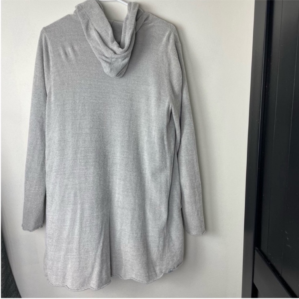 BAREFOOT DREAMS Cozy Chic Ultra Lite Hooded Cardi Dove Grey Women’s Large - Picture 7 of 7